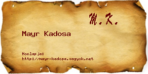 Mayr Kadosa névjegykártya